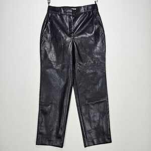 Babaton Vegan Leather Command Pant Ankle Crop Black Size 4